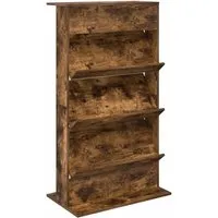 vidaXL Zeitschriftenständer Geräucherte Eiche 70 x 41 x 126 cm - Moderner Zeitschriftenständer aus langlebigem Holzwerkstoff, ideal zur stilvollen Organisation von Lese-Materialien in Wohnzimmer, Büro oder Schlafzimmer.