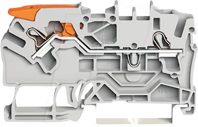 WAGO 2102-1201 - 2-Leiter-Durchgangsklemme, CAGE CLAMP 2,5 mm², grau