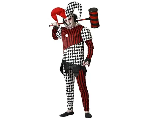 Atosa Harlekin-Kostüm für Herren, Halloween, XS