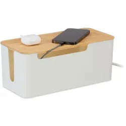 Kabelbox Kabelmanagement-Box – Ordnung für Ihre Kabel - Kabelbinder & Kabelmanager, sorgt für eine aufgeräumte Umgebung und schützt Kabel vor Beschädigungen, ideal für Zuhause und Büro.