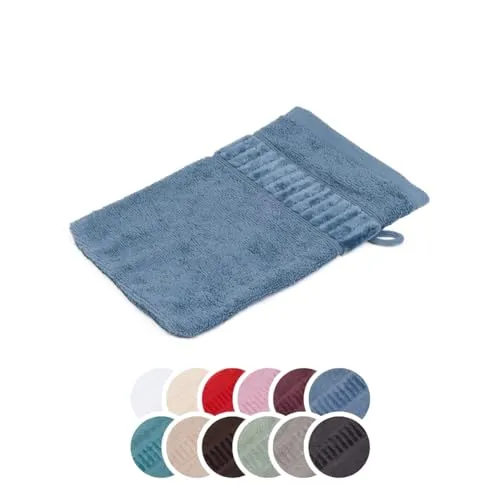 liebling Waschhandschuh Bio Baumwolle, Serie Organic, 500 gr. / m², 17 x 24 cm, 60 Grad, saugstark, schnelltrocknend, Farbe: Blau