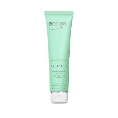 Biotherm Biosource Purifying Foaming Cleanser 150 ml - Gesichtsreinigung für normale bis Mischhaut, verwandelt sich in leichten Schaum und entfernt Make-up effektiv, sorgt für zarte und geschmeidige Haut ohne Spannungsgefühle.