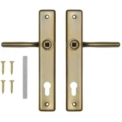 ADGO® 90 mm Türgriff mit Einsteckschild gold rechteckig links und rechts
