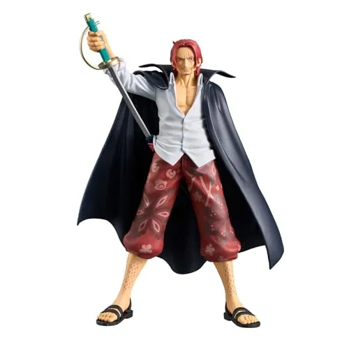 Banpresto Shanks One Piece Figur - Dxf The Grandline Series 17 cm - Model Statuen, handgefertigte PVC-Figur von Shanks aus One Piece, ideal für Sammler und Anime-Fans, legal importiert und in umweltfreundlicher Verpackung.
