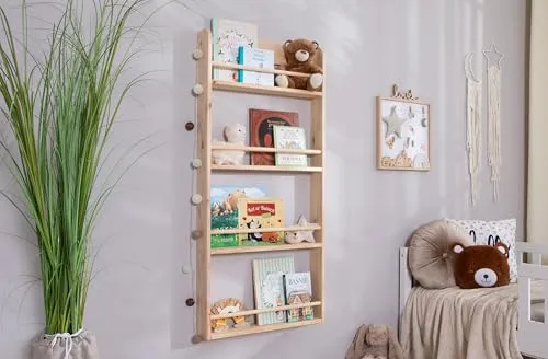 TiCAA Kinder Bücherregal Toni 55x80 & 60x130 von TiCAA