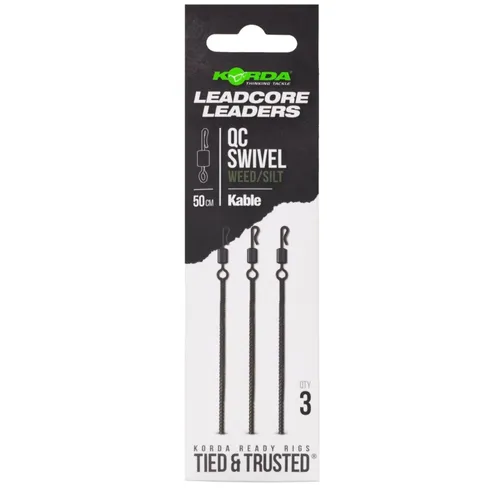 Kable Leadcore Leader QC Swivel Weed 50cm Korda