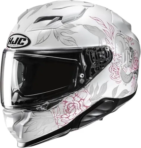 HJC F71 Eliz Helm für Frauen, grau-weiss-pink, Größe L von HJC Helmets