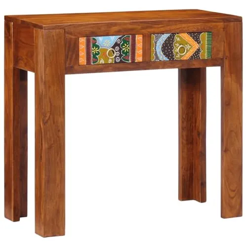 vidaXL Konsolentisch 80x35x75 cm aus Massivholz Akazie - Drohnen-Zubehör: Robuster Konsolentisch aus hochwertigem Akazienholz, ideal für stilvolle Ablage und Stauraum in jedem Raum.