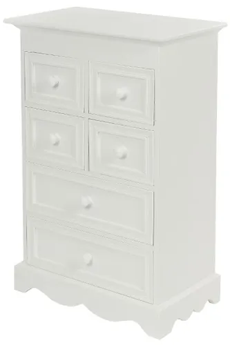 Produktbild Kommode Klassik 6 Schubladen MDF Weiß