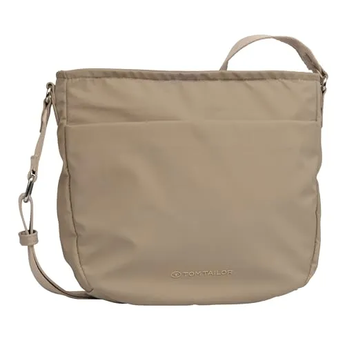 Tom Tailor Umhängetasche Sansa, taupe, Beige - Sportliche mittelgroße Umhängetasche aus strapazierfähigem Nylon mit praktischem Reißverschlussfach und verstellbarem Schulterriemen – ideal für unterwegs.