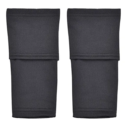 Kinder Fussball Schienbeinschonerhalter mit Optimierter Einstecktasche - Sleeves Socken für Schienbeinschoner (Schwarz S)