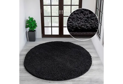 OTTO home Teppich Viva rund, rund, Höhe: 45 mm, Uni-Farben, einfarbig, besonders weich und kuschelig, Wohnzimmer