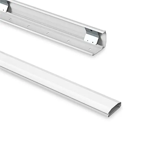 PureMounts® Kabelkanal Aluminium mit 1x 40cm 3M Klebeband als Zubehör, 0,50m, weiß