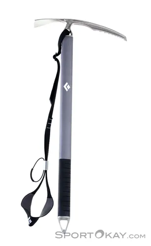 Black Diamond RAVEN ICE AXE WITH GRIP - Eispickel in Grau, Größe 65, mit Griff und Handschlaufe für mehr Sicherheit in Alpinrouten