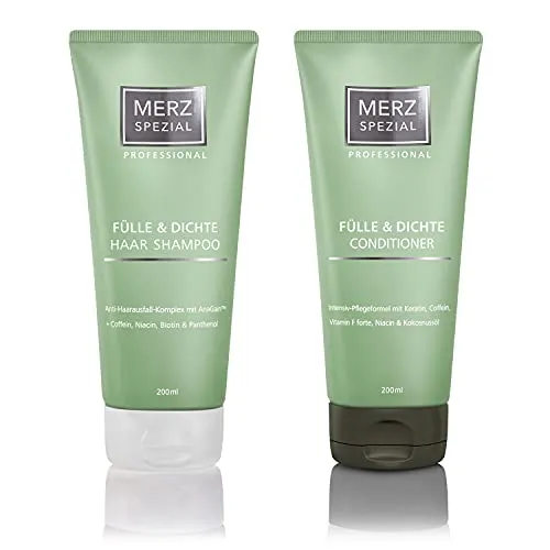 Merz Spezial Professional Set Haar Shampoo & Conditioner - für mehr Haarwachstum und weniger Haarbruch mit Keratin und Koffein