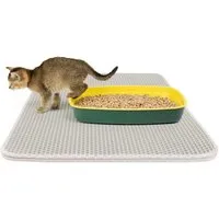 KARAT Katzenstreumatte Charly in Wabendesign Abwaschbar Grau 61 x 38 cm