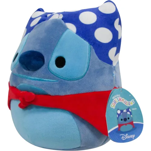 Squishmallows Superhero Stitch - Kuscheltier aus Plüsch, 20 cm groß und ideal für Fans von Stitch und Superhelden.