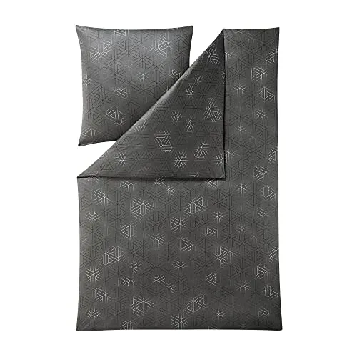 ESTELLA Mako Interlock Jersey Bettwäsche Pippa anthrazit - Bettwäsche-Set aus 100% Mako-Baumwolle, besonders weich und formbeständig durch Sanfor-Veredelung, ideal für einen erholsamen Schlaf.