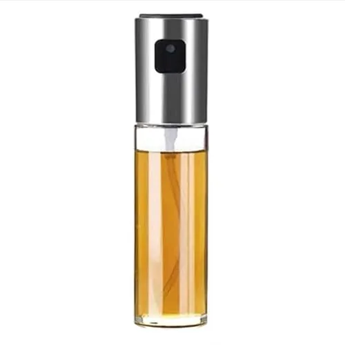 INF Ölsprüher Flasche, Sprühflasche aus Edelstahl und Glas für für Öl / Essig, für Kochen, BBQ, Grillen, Salate, 100 ml