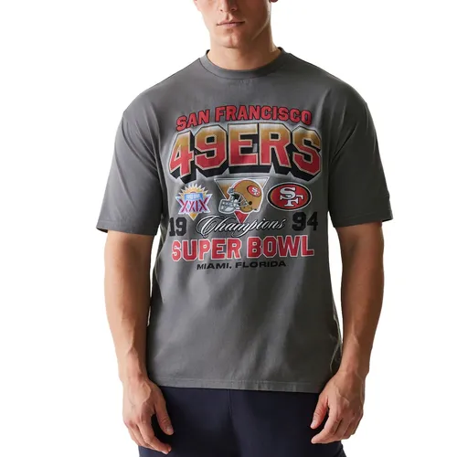 New Era Oversized Shirt - NFL Las Vegas Raiders - Größe L - Stylisches Herren T-Shirt in Charcoal mit Rundhalsausschnitt. Aus 100% Baumwolle für angenehmen Tragekomfort. Perfekt für den Sommer und Fans der NFL!