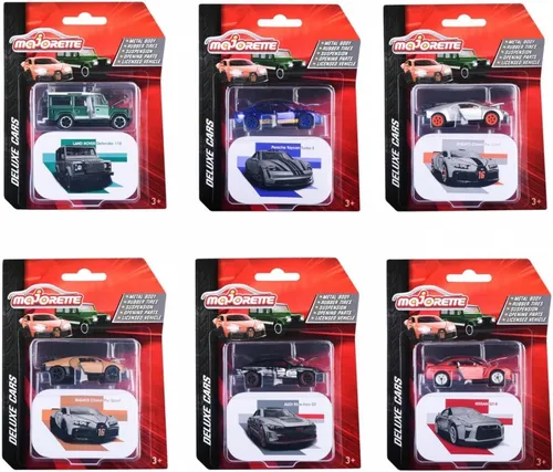 Majorette Deluxe Modellauto - 1 von 6 Spielzeugautos, beeindruckende Luxus- und Sportwagen, 7,5 cm mit Sammelbox, ideal für Sammler und Kinder ab 3 Jahren