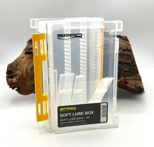 Spro Double Boxes Soft Lure Tackle Box 20x13x3,5cm Beitseitig Transparent