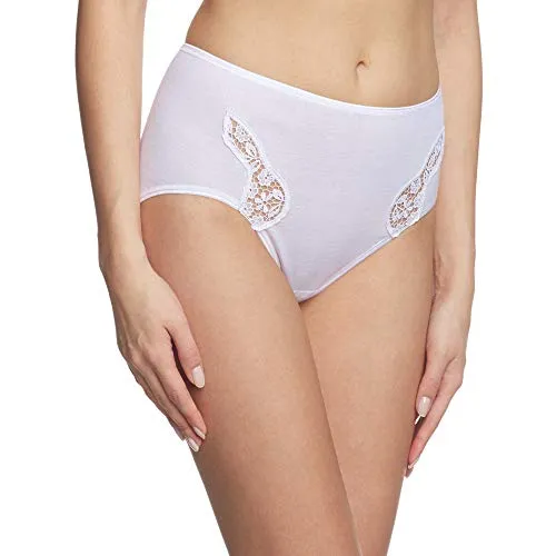 CALIDA Feminin Sense Midi Slip - Funktionsunterwäsche aus 100% extrafeiner Baumwolle, naht- und saumfrei für höchsten Tragekomfort mit eleganten St. Galler-Spitzen-Einsätzen.