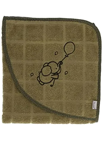Sterntaler Baby Unisex Kapuzenbadetuch Elefant Eddy 80x80cm - Badetuch Baby, Babyhandtuch - grün