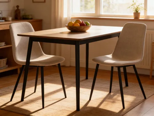 NJLyuhome Polsterstuhl 2er Set mit Metallbeinen – Moderner Esszimmerstuhl