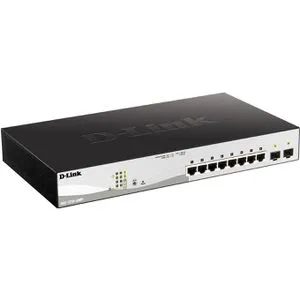 D-Link DGS-1210 Desktop Gigabit Smart+ Switch 8x RJ-45 2x SFP - Netzwerk-Switch: 8x RJ-45 und 2x SFP für hohe Geschwindigkeiten, ideal für leistungsstarke Netzwerke mit 130W PoE+ Unterstützung.