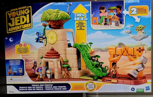 Star Wars Jedi Hauptquartier Spielset - Spielfiguren Set mit Licht- und Soundeffekten, inspiriert von Star Wars Young Jedi Adventures. Enthält 2 Figuren und viele interaktive Spielbereiche für galaktische Abenteuer!