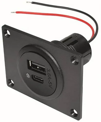 ProCar Power USB-C®/A Doppelsteckdose 12 oder 24 V/DC - Praktische Doppelsteckdose für Auto und Lkw, ermöglicht das gleichzeitige Laden von zwei Geräten über USB-C und USB-A.