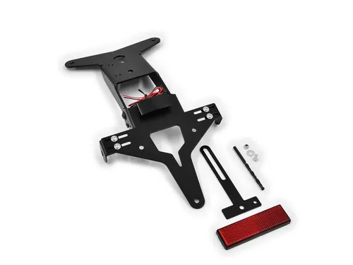 ZIEGER Kennzeichenhalter für MV Agusta F4 1000 (BJ 2010-13) und F4 1000 R (BJ 2010) in Schwarz - Motorradzubehör mit modellspezifischer Adapterplatte und E-Zulassung, ideal für eine sichere und stilvolle Kennzeichenmontage.