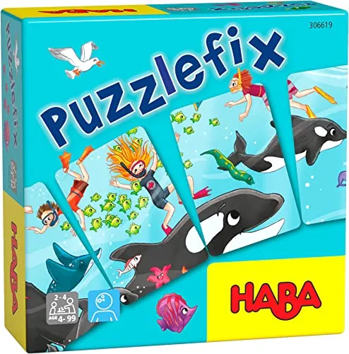 HABA 306619 - Puzzlefix, Mitbringspiel ab 4 Jahren, Bunt