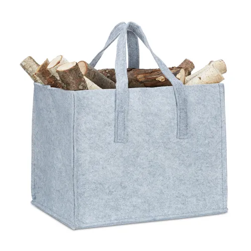 Kaminholzkorb aus filz Kaminholztasche Filzkorb Filzaufbewahrung Zeitungskorb