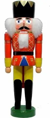 Rudolphs Schatzkiste Nussknacker König rot BxHxT 11,5x41x14,5cm NEU Weihnachten Seiffen Nutcracker Nüsse Erzgebirge Winter Dekoration Holzkunst Holz Weihnachtsmann Christmas Walnuss