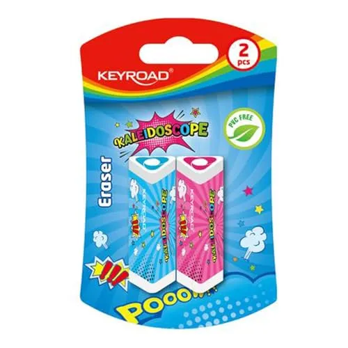 Keyroad KR971852 Universal-Radiergummi Dreieckig/ 2 Stück Blister/Mischfarben/aus Thermoplastischem Gummi Höchster Qualität/Kinder Kleine Lustige Radiergummi