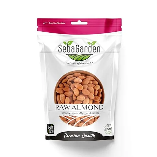 Seba Garden Kalifornische Mandeln roh - ganz natürlich - Druckverschlussbeutel (1kg)