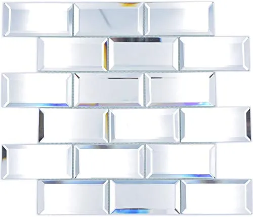 Glasmosaik Mosaikfliesen silber Spiegelmosaik Fliesenspiegel Küche Dusche Bad MOS180-03