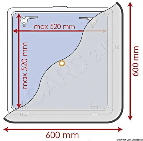 OSCULATI Sonnendeckgardine m. Mückennetz 600 X 600 mm