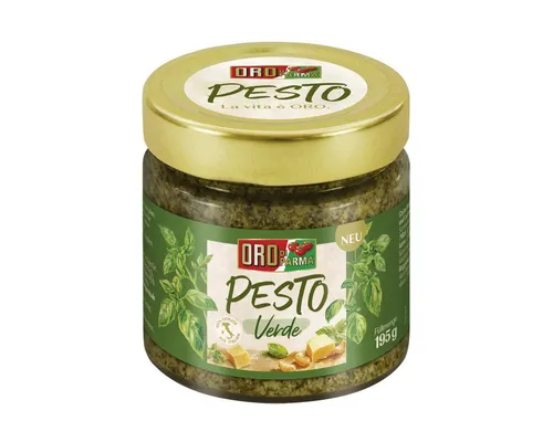 Hengstenberg Saucen, Oro di Parma Pesto Verde Sauce Basilikum Käse und Cashewkernen 195g