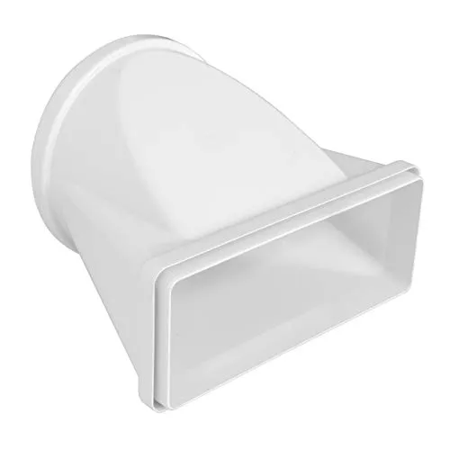 La Ventilation CGO229B horizontales Verbindungsstück von Rundrohr Ø 150 mm auf rechteckig 220 x 90 mm aus ABS Farbe weiß