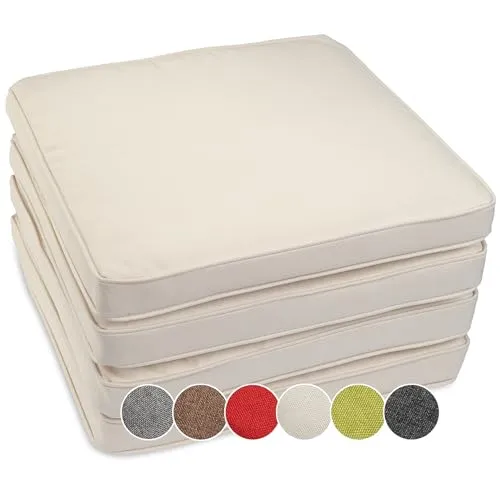 sunnypillow Stuhlkissen 4er Set BALI, Ecru von sunnypillow