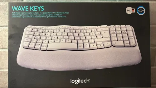 Logitech Wave Keys Off-White - Kabellose DE-Tastatur mit integriertem Nummernblock und Logi Bolt USB-Adapter für professionelles Arbeiten