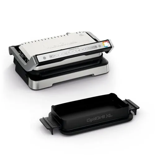 Moulinex Optigrill 4in1 XL, Elektrogrill, Grill und Ofen in einem Gerät, volle Mahlzeit, Kapazität 6-8 Personen, Kochanzeige, 12 automatische Programme, Antihaftplatten, GI784D