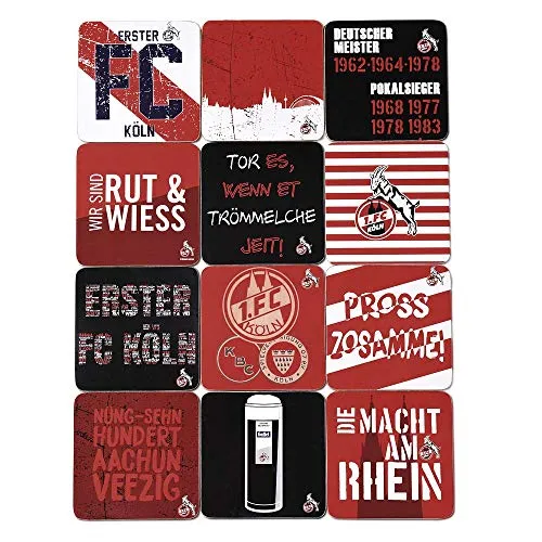 Unbekannt 1. FC Köln Kork-Untersetzer Titel 12-er Set