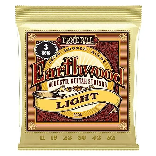 Produktbild Ernie Ball Earthwood Light Akustik-Gitarrensaiten, 80/20-Bronze, 3 Pakete, Stärke 11–52