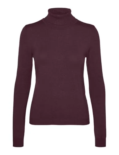 VERO MODA Damen Vmhappiness Rollkragenpullover - Pullover für Damen, mit engem Schnitt und stilvollen gerippten Ärmelbündchen für einen eleganten Look – perfekt für die kühle Jahreszeit.