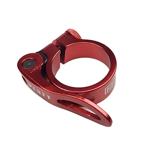 PLATT Fahrrad Sattelklemme mit Schnellspanner Aluminium Legierung Sattelklemme 28,6/31,8/34,9 mm Rot