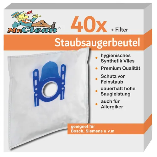 Mr.Clean Staubsaugerbeutel kompatibel zu Bosch BSG6 . BSG7 BSGL3126GB . GL30 40